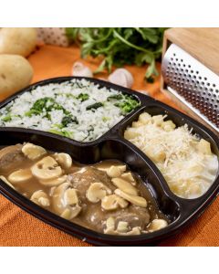 PP 12 - Escalopes de Filé com Batatas Gratinadas e Arroz com Brócolis - 420g
