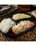 PP 19 - Parmegiana de Frango com Arroz Branco e Purê de Batatas - 400g