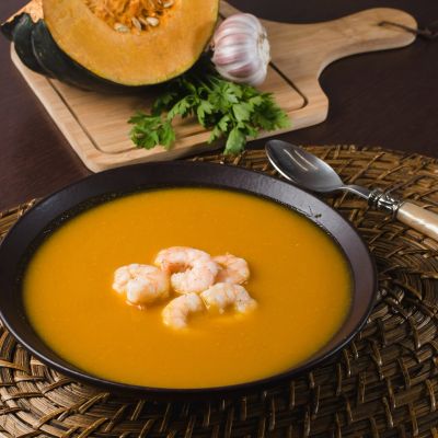 Sopa de Abóbora com Camarão - 350g - 145kcal - 11g Proteína